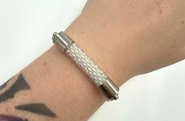 Beaded Bar Bracelet in Bubbles