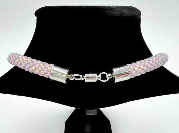 Pastel Beaded Crochet Necklace