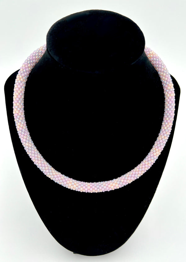 Pastel Beaded Crochet Necklace